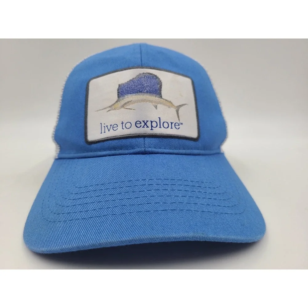 Magellan Outdoors‎ Live to Explore Mesh Trucker Snapback Hat Cap Men Women Blue